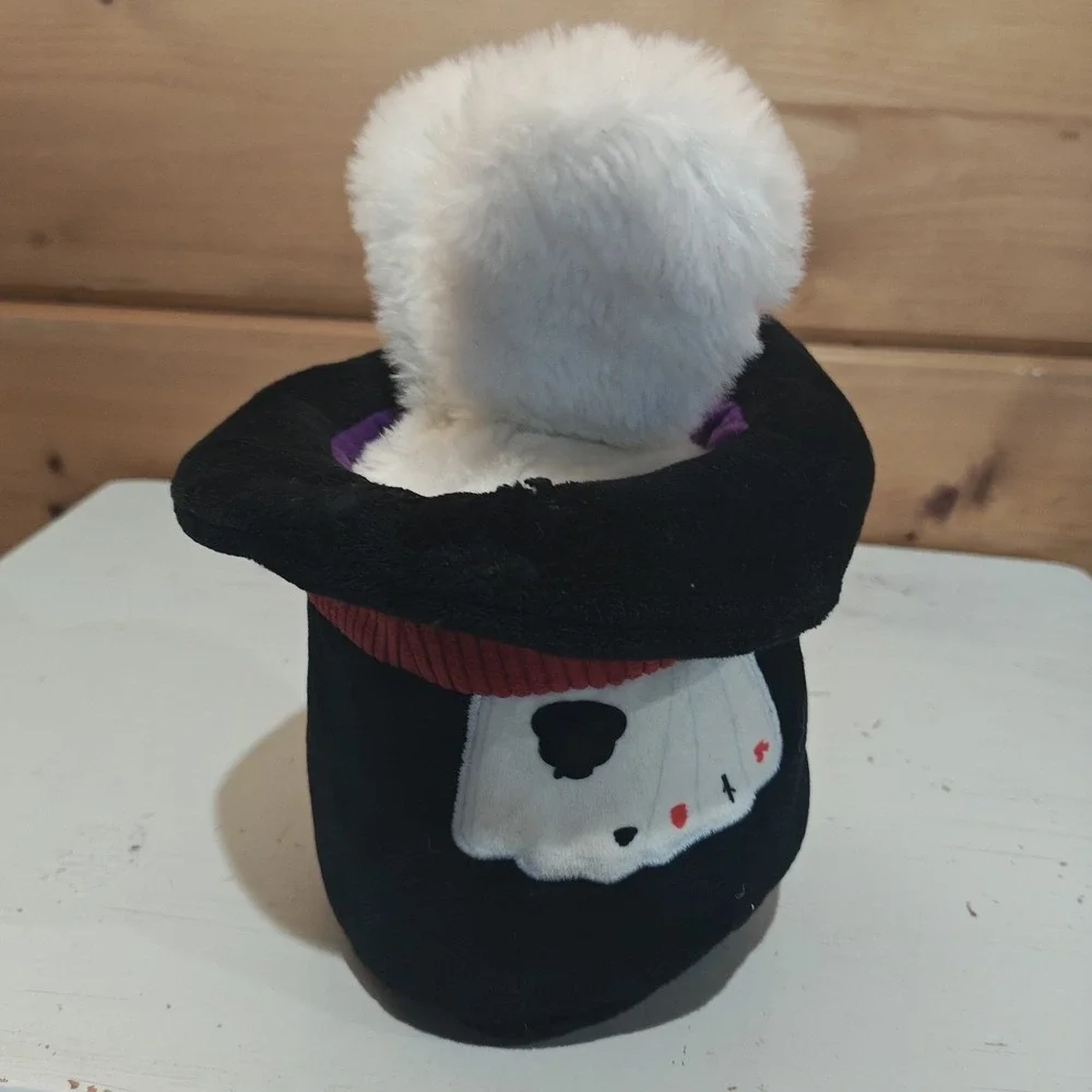 BarkBox Hat Hare Dog Toy – Plush Rabbit in Magician Hat, Squeaker & Crinkle F22